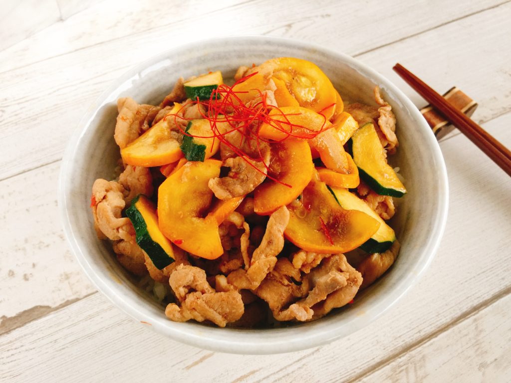 ズッキーニと豚肉の炒め丼