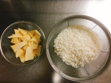 白だしで作る簡単たけのこご飯の作り方 レシピ 3合
